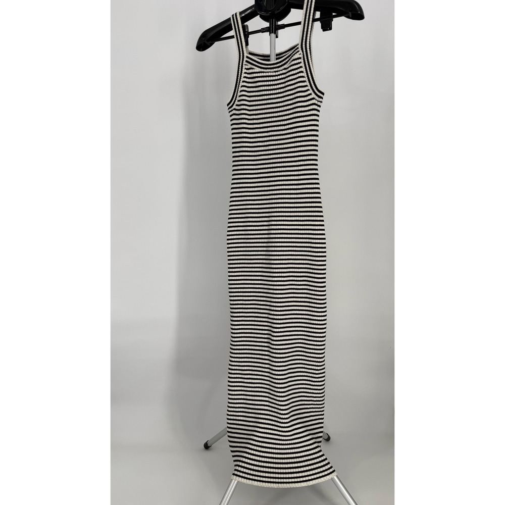 Z Supply Brooks Striped Ribbed Maxi Dress‎ Sleeveless Square Neck S Bodycon NEW